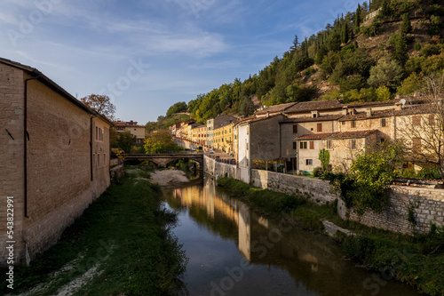 Aerial view of Piobbico town in Marche region in Italy photo