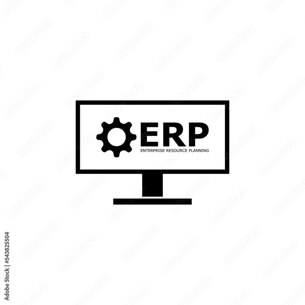 ERP system, Enterprise resource planning icon isolated on white background ERP system, Enterprise resource planning icon isolated on white background