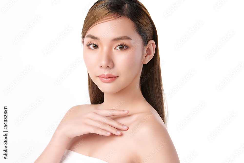 Beautiful young asian woman with clean fresh skin on white background, Face care, Facial treatment, Cosmetology, beauty and spa, Asian women portrait. Beautiful young asian woman with clean fresh skin on white background, Face care, Facial treatment, Cosmetology, beauty and spa, Asian women portrait.