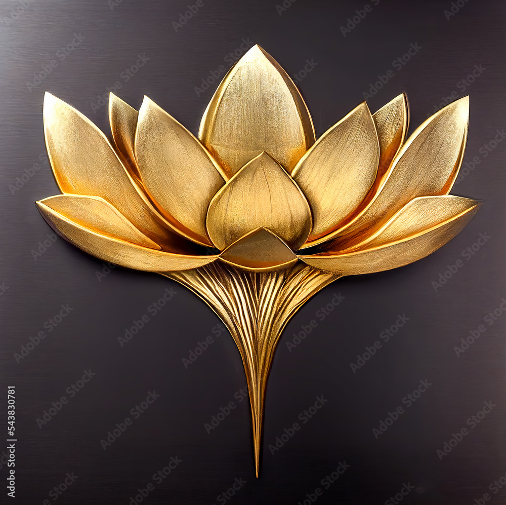 luxury lotus wallpaper design. lotus line arts, Golden Lotus flowers