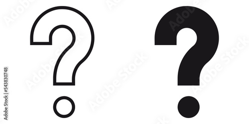 ofvs218 OutlineFilledVectorSign ofvs - question mark vector icon . isolated transparent . black outline and filled version . AI 10 / EPS 10 . g11558 photo