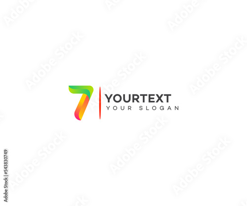 Number 7 logo icon design template elements