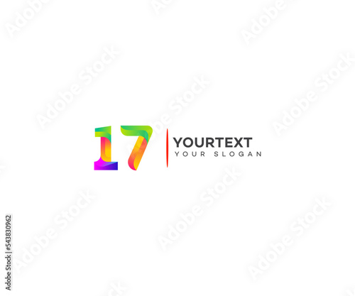 Number 17 logo icon design template elements photo