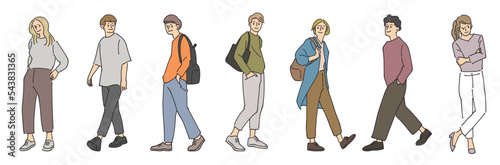 人物おしゃれイラスト素材	