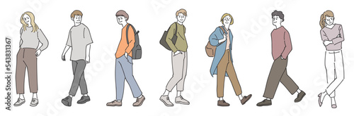 人物おしゃれイラスト素材	