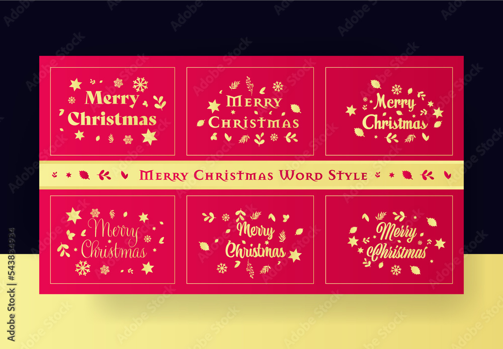 Merry Christmas Word Style Stock Template | Adobe Stock