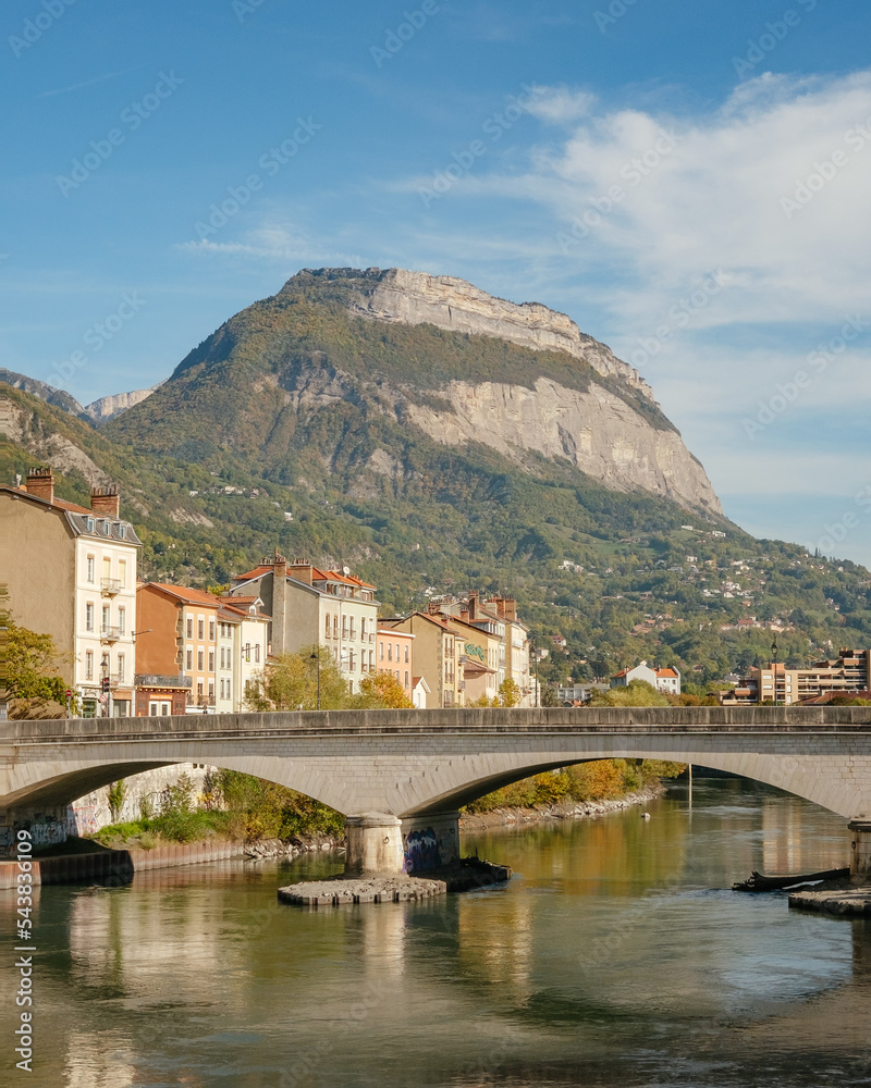 Grenoble, Marius-Gontard bridge and Mont Saint-Eynard