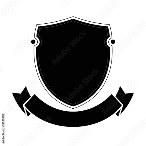 blank emblem shield ribbon template vector design