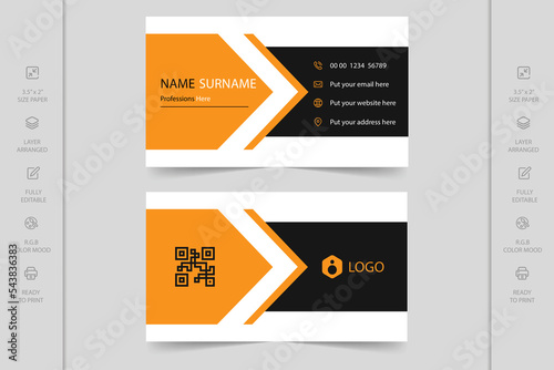 Colorful creative modern luxury horizontal professional minimal company business card design