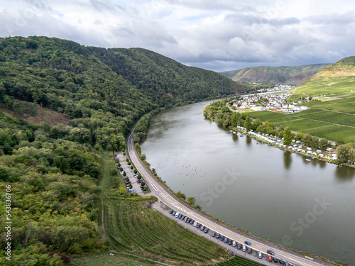 View from the castle in Beilstein to the Moselle, Germany, Rhineland. © RSK Foto Schulz