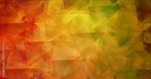 4K looping dark red, yellow polygonal flowing video. Modern abstract animation with gradient. Clip for mobile apps. 4096 x 2160, 30 fps. Codec Photo JPEG.
