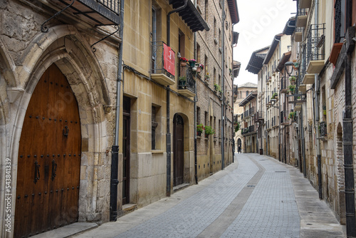 Fototapeta Naklejka Na Ścianę i Meble -  Estella, Spain - 30 Oct, 2022: The picturesque medieval town of Estella, Navarre, in northern Spain
