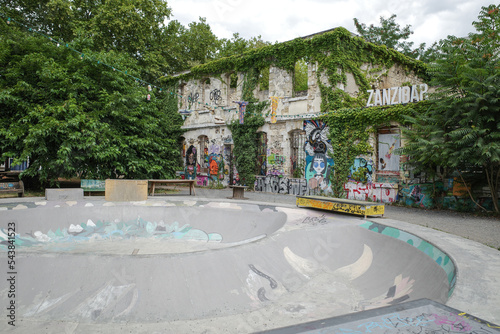 Fototapeta Naklejka Na Ścianę i Meble -  Bordeaux, France - 26 July, 2022: Street Art at the Darwin Ecoysteme space in Bordeaux, Aquitane