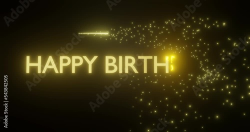 Happy Birthday golden text animation