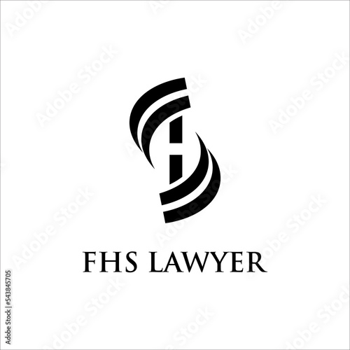 FHS letter monogram logo design vector
 photo