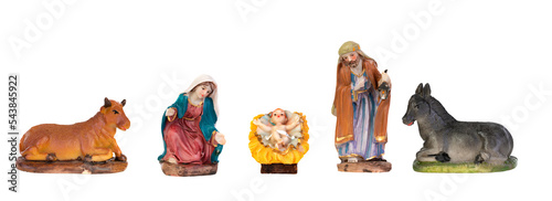 Billede på lærred Christmas nativity scene with holy family