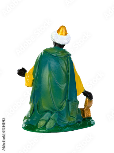 Canvas Print The Christmas magic. Ceramic figure of the wise men