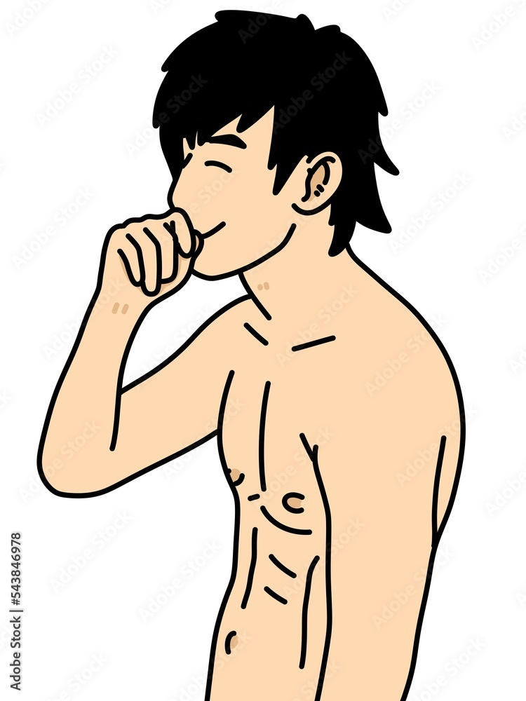 Fototapeta premium cute man cartoon on white background