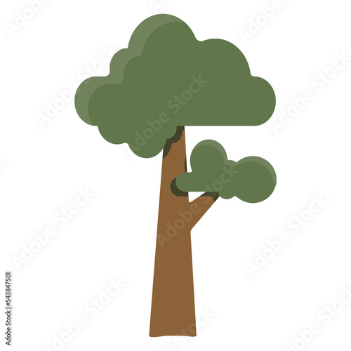 Illustration of a tree without background. For use in art. transparent background.