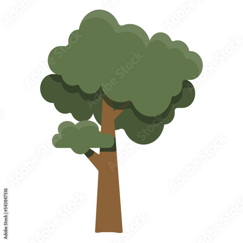 Illustration of a tree without background. For use in art. transparent background.