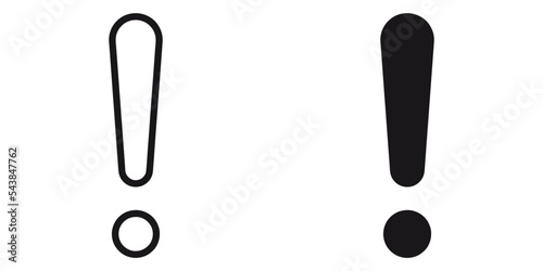 ofvs219 OutlineFilledVectorSign ofvs - exclamation mark vector icon . isolated transparent . black outline and filled version . AI 10 / EPS 10 . g11559