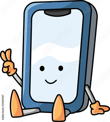 Cute mirror icon showing a peace sign isolated on a white background