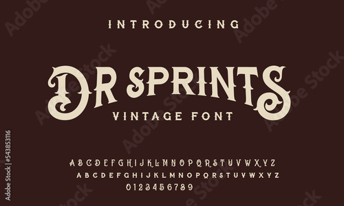 Vintage Victorian typeface decorative Font