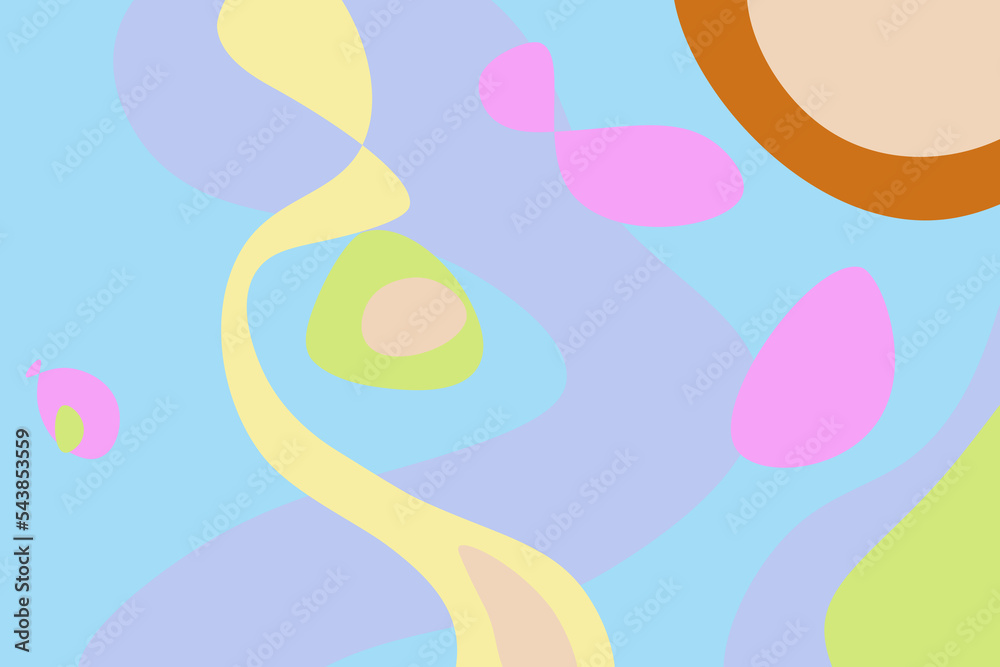 Fototapeta premium abstract colourful liquid background in blue, pink, green, yellow and brown colour with copy space