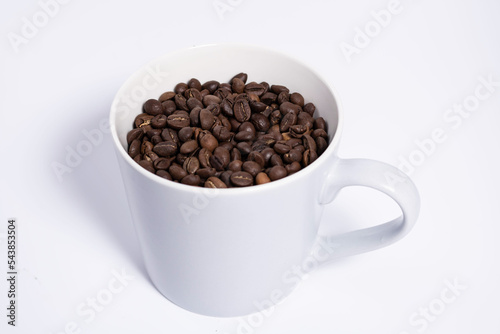 mug with coffee beans isometric