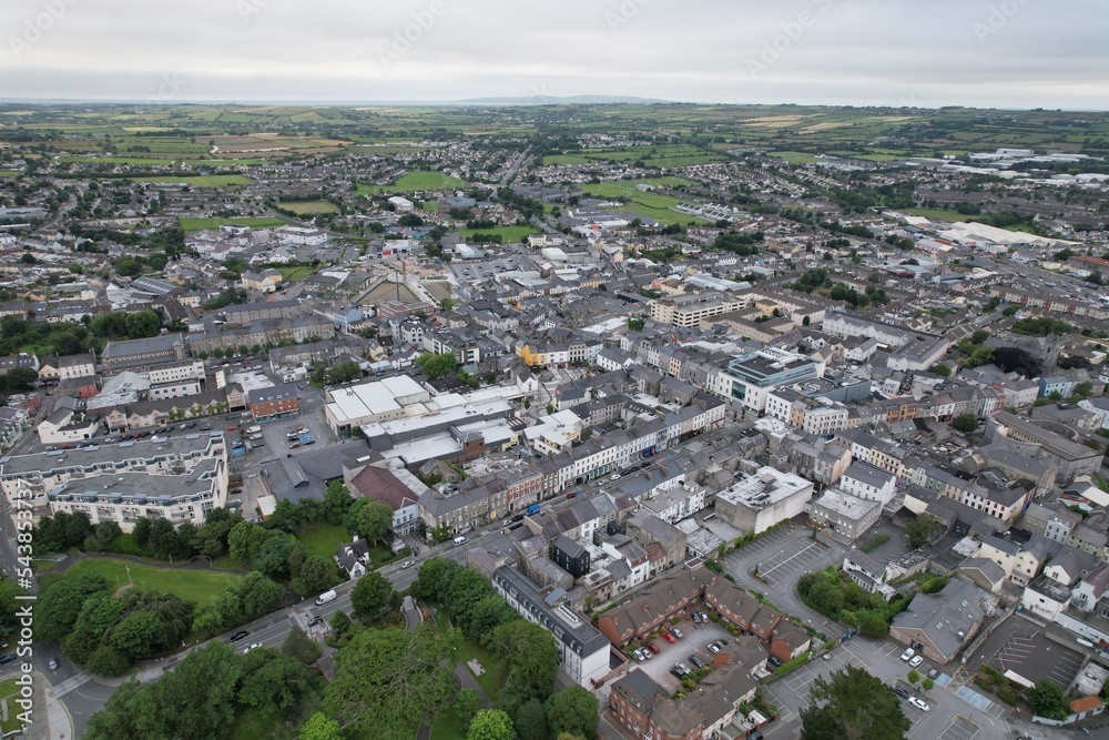Tralee town centre County Kerry Ireland drone aerial view
