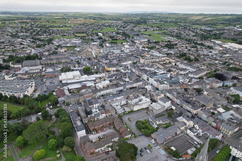 Tralee town centre County Kerry Ireland drone aerial view