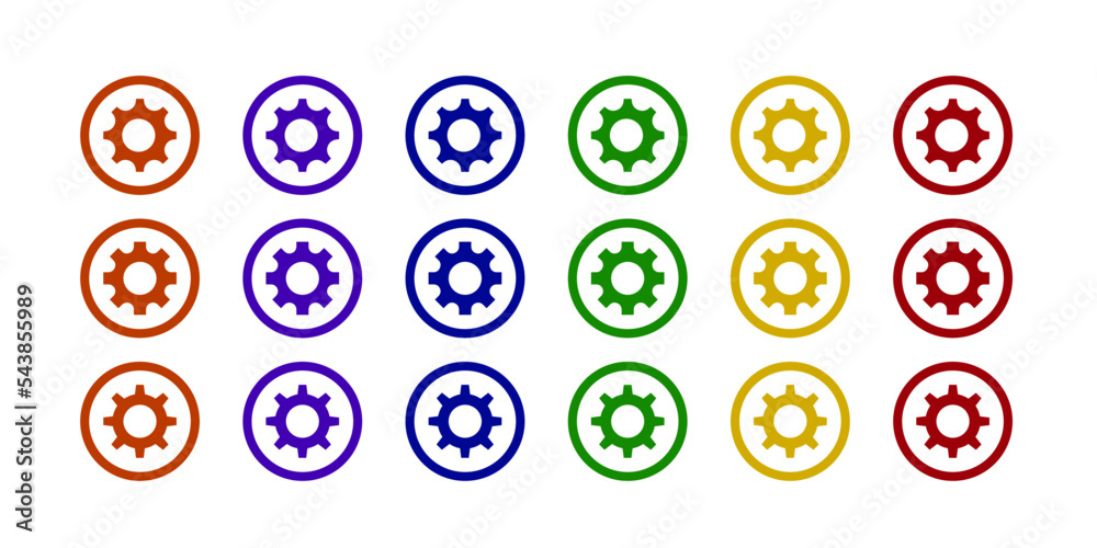setting icon set. Colorful setting icon concept setting icon set. Colorful setting icon concept