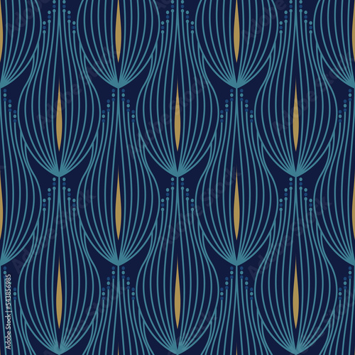 Art deco seamless pattern design with art noveau elements photo