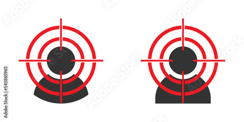 Person target icon. Flat vector illustration.