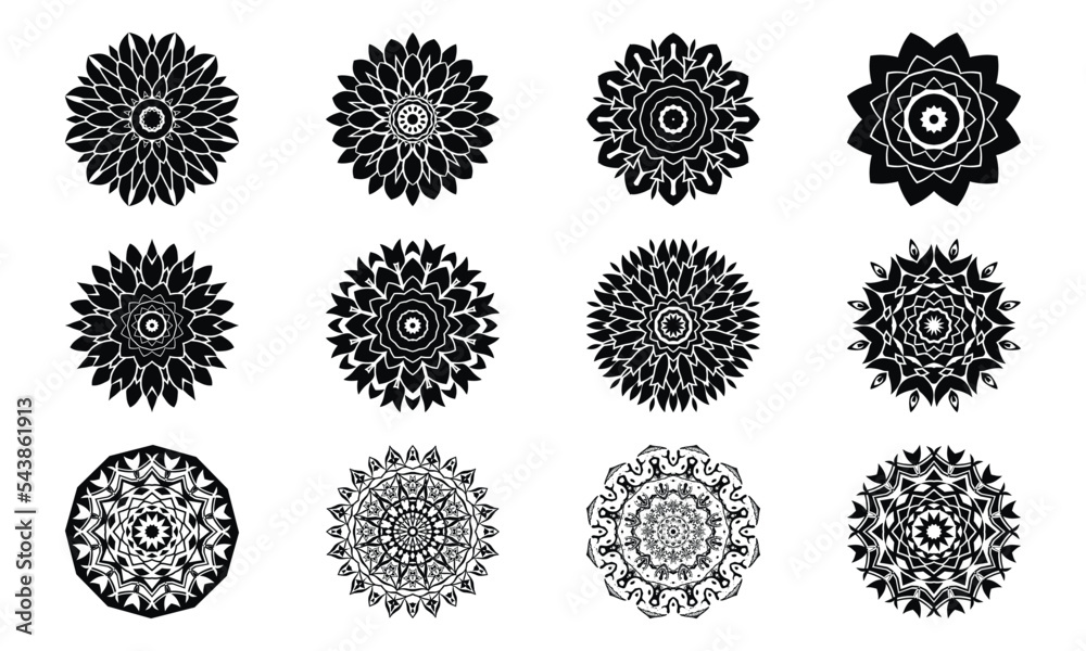 set of mandala, mandala bundle, 12 mandalas package, black color mandala set, pattern design vector Vintage mandala set of mandala, mandala bundle, 12 mandalas package, black color mandala set, pattern design vector Vintage mandala