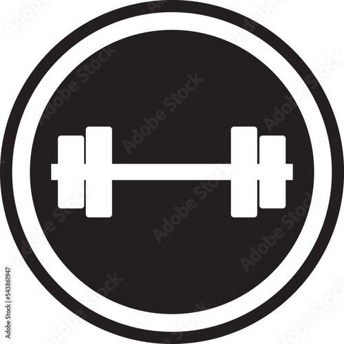 Minimalistic dumbbell icon design isolated on a white background