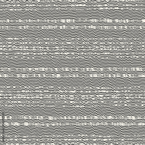Monochrome Moiré Textured Striped Pattern
