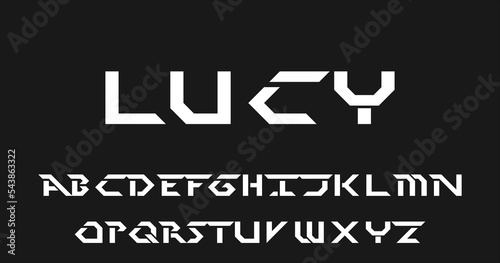 Typography modern Tech Font full alphabetic font, digital gaming logo