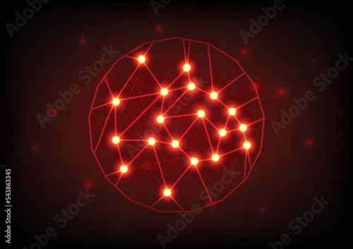 Net_Wireframe_Circle_Red_Light_Neon_Background