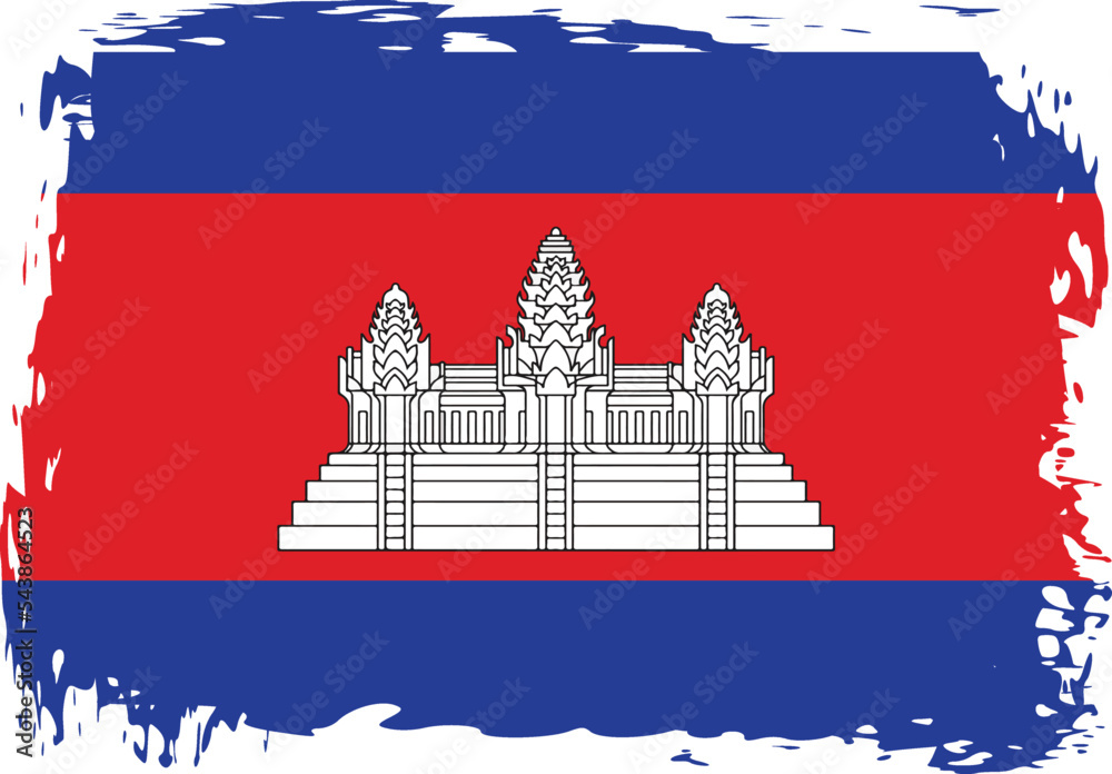 Grunge Cambodia flag.flag of Cambodia,banner vector illustration. Vector illustration eps10.