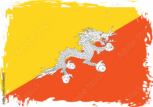 Grunge Bhutan flag.flag of Bhutan,banner vector illustration. Vector illustration eps10.