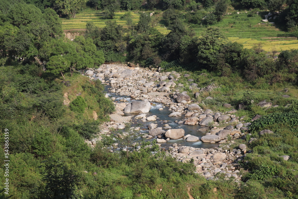 river in the mountains in Dharashmala , Himachal Pradesh 