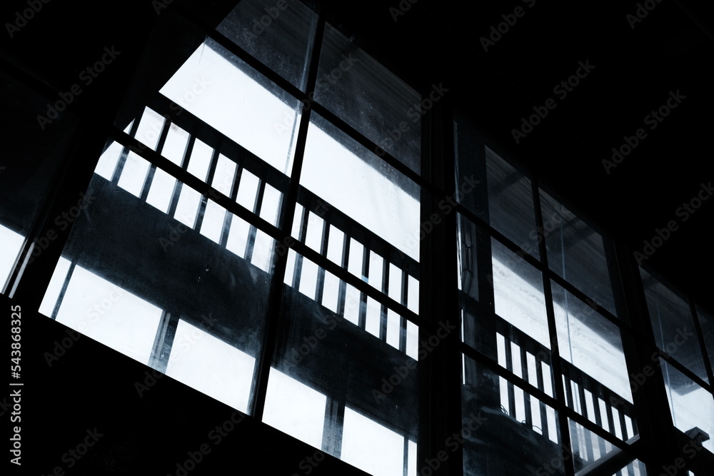 Silhouette of Interior Glass Window Background. Silhouette of Interior Glass Window Background.