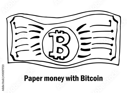 Bitcoin cryptocurrency money icon vector illustration