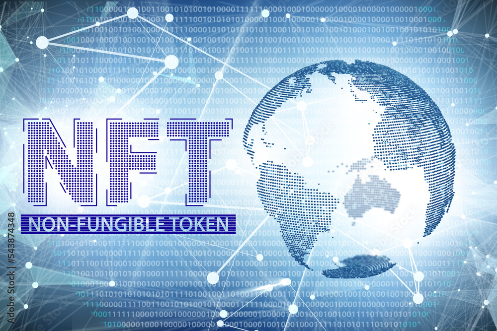Obraz premium Illustration of NFT - non-fungible token