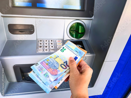 withdrawing money in euros from an ATM