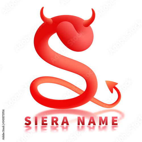 custom letter S. devil initial text logo vector illustration