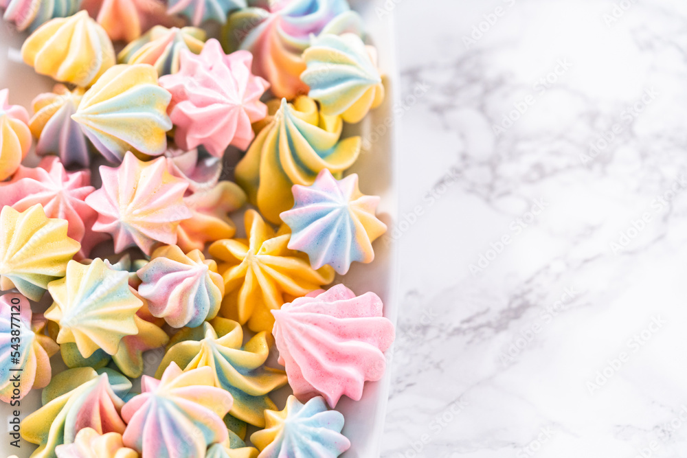 Unicorn meringue cookies