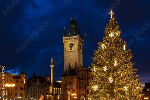 Photography Old Town Square at Christmas time, Prague, Czech Republic