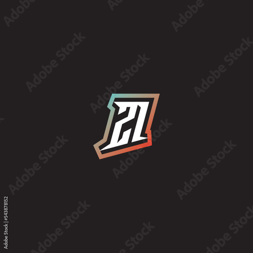 ZI initial gradation color concept esport logo design photo